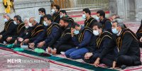 اهتزار پرچم متبرک حرم امام حسین(ع) بر فراز گنبدحرم حضرت معصومه(س)