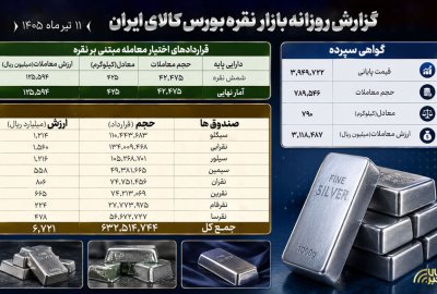 گزارش معاملات نقره در بورس کالا؛ بررسی بازار گواهی، صندوق‌ها و اختیار معامله